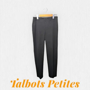 Talbots Petites Heritage Black Business Dress Pants Womens Side Zipper Size 2p